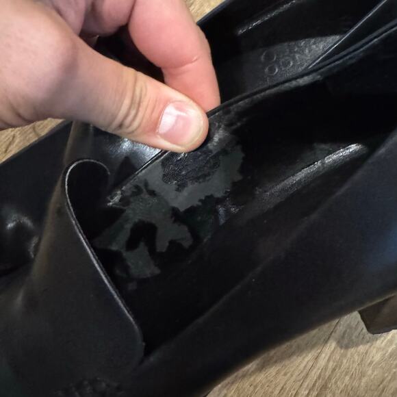 Womens Franco Sarto Shoes Size 9 N Black Leather Nolan? Heels Pumps Slip On - Picture 3 of 7